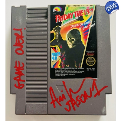 FRIDAY THE 13TH JASON VOORHEES NINTENDO NES CART GAME SIGNED by ARI LEHMAN w/insc and BECKETT COA4 FRIDAY THE 13TH JASON VOORHEES NINTENDO NES CART GAME SIGNED by ARI LEHMAN w/insc and BECKETT COA4