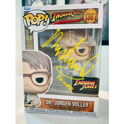 INDIANA JONES DR JURGEN VOLLER 1387 FUNKO POP SIGNED by MADS MIKKELSEN w/insc and BECKETT CERTIFIED INDIANA JONES DR JURGEN VOLLER 1387 FUNKO POP SIGNED by MADS MIKKELSEN w/insc and BECKETT CERTIFIED