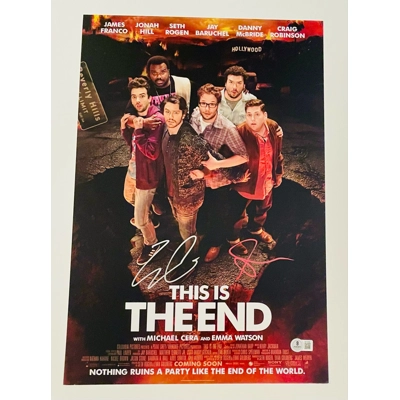 THIS IS THE END 12x18 POSTER DOUBLE SIGNED by SETH ROGEN and EVAN GOLDBERG and BECKETT CERTIFIED THIS IS THE END 12x18 POSTER DOUBLE SIGNED by SETH ROGEN and EVAN GOLDBERG and BECKETT CERTIFIED