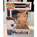 JOHN CARPENTER & BRAD LOREE SIGNED HALLOWEEN MICHAEL MYERS FUNKO POP & BAS COA