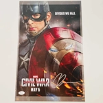 CHRIS EVANS SIGNED CAPTAIN AMERICA CIVIL WAR 12x17 POSTER & JSA CERTIFIED