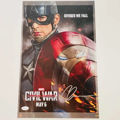 CHRIS EVANS SIGNED CAPTAIN AMERICA CIVIL WAR 12x17 POSTER & JSA CERTIFIED COA CHRIS EVANS SIGNED CAPTAIN AMERICA CIVIL WAR 12x17 POSTER & JSA CERTIFIED COA