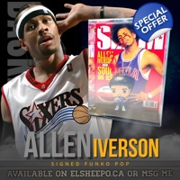 ALLEN IVERSON SIGNED NBA PHILADELPHIA 76ers FUNKO POP & PSA CERTIFIED COA*