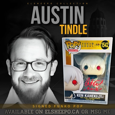 AUSTIN TINDLE SIGNED TOKYO GHOUL KEN KANEKI FINAL BATTLE FUNKO POP & JSA COA