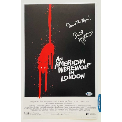 DAVID NAUGHTON SIGNED A AMERICAN WEREWOLF IN LONDON 11x17 POSTER & BECKETT COA DAVID NAUGHTON SIGNED A AMERICAN WEREWOLF IN LONDON 11x17 POSTER & BECKETT COA