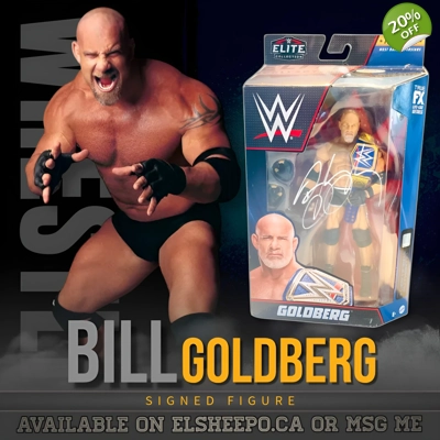 BILL GOLDBERG SIGNED WWE/WWF ELITE COLLECTION GOLDBERG FIGURE & PSA CERTIFIED