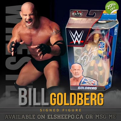 BILL GOLDBERG SIGNED WWE/WWF ELITE COLLECTION GOLDBERG FIGURE & PSA CERTIFIED