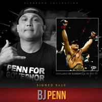BJ PENN SIGNED UFC 8x10 PHOTO & BECKETT CERTIFIED BAS COA