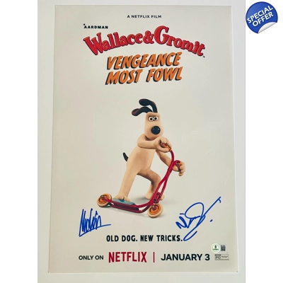 WALLACE & GROMIT VENGENANCE MOST FOWL 12x18 POSTER DOUBLE SIGNED by NICK PARK & MERLIN CROSSINGHAM2* WALLACE & GROMIT VENGENANCE MOST FOWL 12x18 POSTER DOUBLE SIGNED by NICK PARK & MERLIN CROSSINGHAM2*