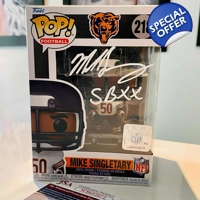MIKE SINGLETARY SIGNED NFL CHICAGO BEARS 218 FUNKO POP & JSA CERTIFIED COA*