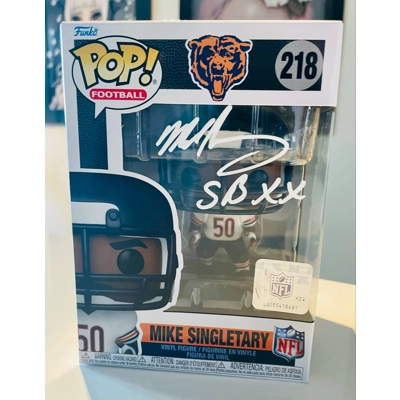 NFL CHICAGO BEARS MIKE SINGLETARY 218 FUNKO POP SIGNED and JSA CERTIFIED