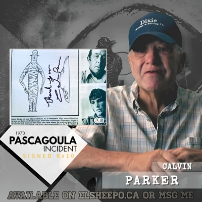 CALVIN PARKER SIGNED UFO PASCAGOULA MISSISIPPI 1973 8x10 PHOTO & BECKETT COA