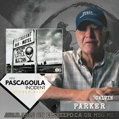 CALVIN PARKER SIGNED UFO PASCAGOULA MISSISIPPI 1973 8x10 PHOTO & BECKETT COA