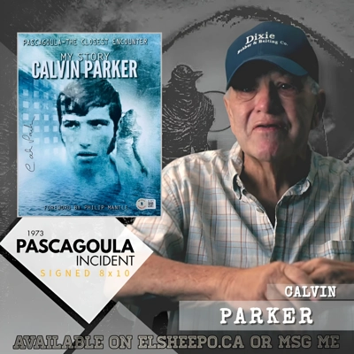 CALVIN PARKER SIGNED UFO PASCAGOULA MISSISIPPI 1973 8x10 PHOTO & BECKETT COA