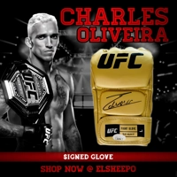 CHARLES OLIVEIRA SIGNED UFC GLOVE & JSA CERTIFIED COA