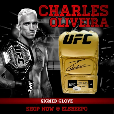 CHARLES OLIVEIRA SIGNED UFC GLOVE & JSA CERTIFIED COA CHARLES OLIVEIRA SIGNED UFC GLOVE & JSA CERTIFIED COA