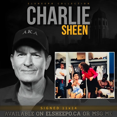 CHARLIE SHEEN SIGNED MAJOR LEAGUE 11x14 POSTER & PSA CERTIFIED COA CHARLIE SHEEN SIGNED MAJOR LEAGUE 11x14 POSTER & PSA CERTIFIED COA