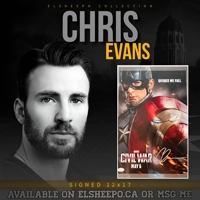 CHRIS EVANS SIGNED CAPTAIN AMERICA CIVIL WAR 12x17 POSTER & JSA CERTIFIED