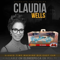 CLAUDIA WELLS SIGNED BACK TO THE FUTURE TIME MACHINE DIE-CAST CAR & BECKETT COA