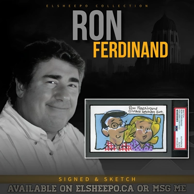 RON FERDINAND SKETCH & SIGNED DENNIS THE MENACE & PSA CERTIFIED ENCAPSULATED