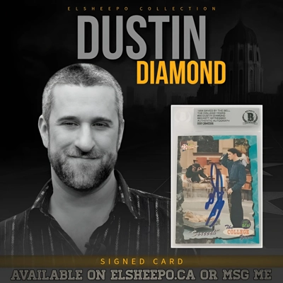 DUSTIN DIAMOND SIGNED SAVED BY THE BELL 1994 THE COLLEGE YEARS #55 CARD & BAS DUSTIN DIAMOND SIGNED SAVED BY THE BELL 1994 THE COLLEGE YEARS #55 CARD & BAS