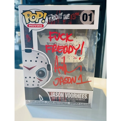 FRIDAY THE 13TH JASON VOORHEES 01 FUNKO POP SIGNED by ARI LEHMAN w/insc and BECKETT CERTIFIED2 FRIDAY THE 13TH JASON VOORHEES 01 FUNKO POP SIGNED by ARI LEHMAN w/insc and BECKETT CERTIFIED2