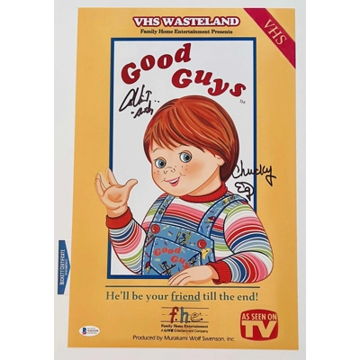 ED GALE & ALEX VINCENT SIGNED CHILDS PLAY GOOD GUY CHUCKY 11x17 POSTER BAS COA1 ED GALE & ALEX VINCENT SIGNED CHILDS PLAY GOOD GUY CHUCKY 11x17 POSTER BAS COA1