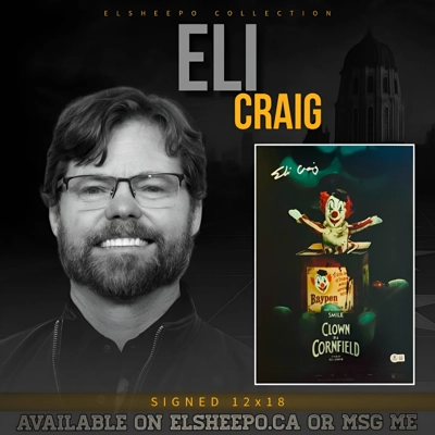 ELI CRAIG SIGNED CLOWN IN A CORNFIELD 12x18 POSTER & BECKETT CERTIFIED BAS COA