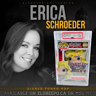 ERICA SCHROEDER SIGNED YU-GI OH MAI VALENTINE GRADED & ENCAPSULATED FUNKO POP