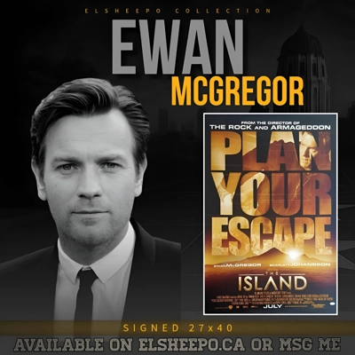 EWAN McGREGOR SIGNED THE ISLAND 27x40 POSTER & JSA CERTIFIED COA EWAN McGREGOR SIGNED THE ISLAND 27x40 POSTER & JSA CERTIFIED COA