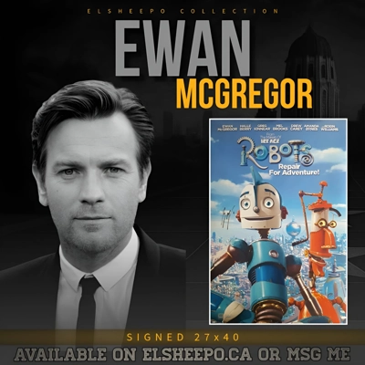 EWAN McGREGOR SIGNED ROBOTS 27x40 POSTER & JSA CERTIFIED COA EWAN McGREGOR SIGNED ROBOTS 27x40 POSTER & JSA CERTIFIED COA