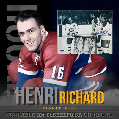 HENRI RICHARD SIGNED NHL MONTREAL CANADIENS 8x10 PHOTO & PSA/DNA CERTIFIED COA HENRI RICHARD SIGNED NHL MONTREAL CANADIENS 8x10 PHOTO & PSA/DNA CERTIFIED COA