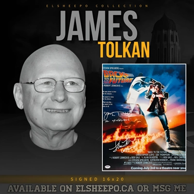 BACK TO THE FUTURE 16x20 POSTER DOUBLE SIGNED by JAMES TOLKAN and LEA THOMPSON & PSA COA