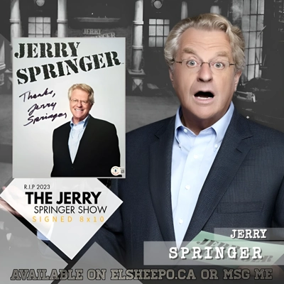 JERRY SPRINGER SIGNED 8x10 & BECKETT CERTIFIED BAS COA