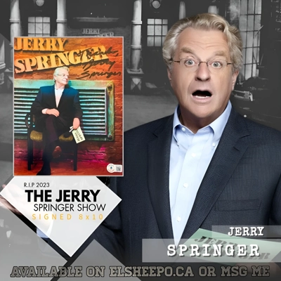 JERRY SPRINGER SIGNED 8x10 & BECKETT CERTIFIED BAS COA