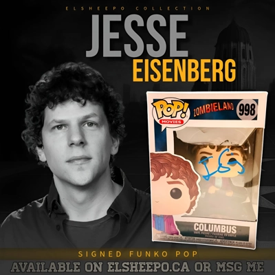 JESSE EISENBERG SIGNED ZOMBIELAND COLUMBUS FUNKO POP 998 & PSA CERTIFIED