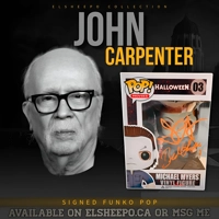 JOHN CARPENTER & BRAD LOREE SIGNED HALLOWEEN MICHAEL MYERS FUNKO POP & BAS COA