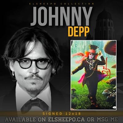 JOHNNY DEPP SIGNED ALICE IN WONDERLAND 12x18 POSTER & JSA CERTIFIED COA