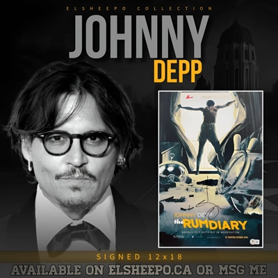 JOHNNY DEPP SIGNED THE RUM DIARY 12x18 POSTER & BECKETT CERTIFIED BAS COA