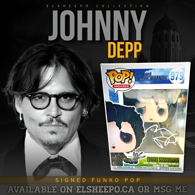 JOHNNY DEPP SIGNED EDWARD SCISSORHANDS 979 FUNKO POP & BECKETT CERTIFIED BAS COA