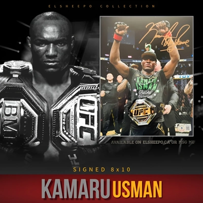 KAMARU USMAN SIGNED UFC 8x10 PHOTO & BECKETT CERTIFIED BAS COA