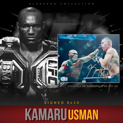 KAMARU USMAN SIGNED UFC 8x10 PHOTO & BECKETT CERTIFIED BAS COA
