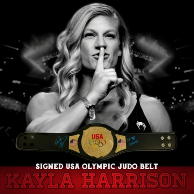 KAYLA HARRISON SIGNED USA OLYMPIC MID SIZE JUDO BELT & PSA CERTIFIED COA KAYLA HARRISON SIGNED USA OLYMPIC MID SIZE JUDO BELT & PSA CERTIFIED COA
