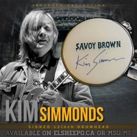 KIM SIMMONDS SIGNED  SAVOY BROWN 12inch DRUMHEAD & JSA CERTIFIED COA