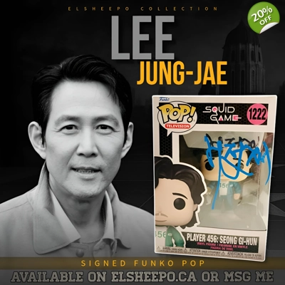 LEE JUNG-JAE SIGNED SQUID GAME PLAYER 456 SEONG GI-HUN 1222 FUNKO POP & BECKETT LEE JUNG-JAE SIGNED SQUID GAME PLAYER 456 SEONG GI-HUN 1222 FUNKO POP & BECKETT