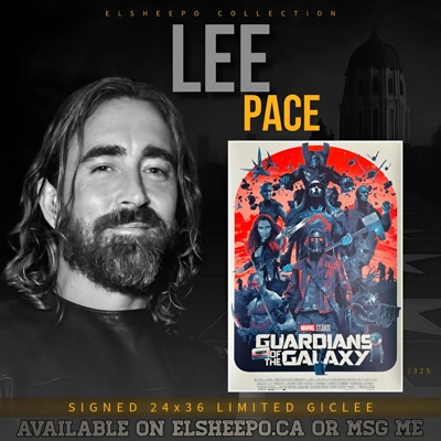 LEE PACE SIGNED GUARDIANS OF THE GALAXY 24x36 LTD /325 GICLEE POSTER & JSA COA LEE PACE SIGNED GUARDIANS OF THE GALAXY 24x36 LTD /325 GICLEE POSTER & JSA COA