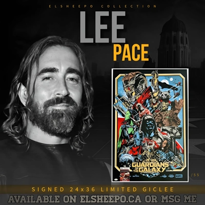 LEE PACE SIGNED GUARDIANS OF THE GALAXY 24x36 LTD /55 GICLEE POSTER & JSA COA LEE PACE SIGNED GUARDIANS OF THE GALAXY 24x36 LTD /55 GICLEE POSTER & JSA COA