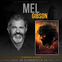 MEL GIBSON SIGNED PASSION OF THE CHRIST 27x40 POSTER & CELEBRITY AUTHENTICS COA