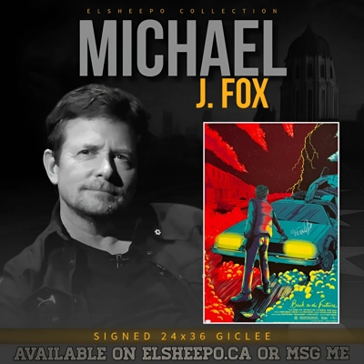 MICHAEL J FOX SIGNED BACK TO THE FUTURE 24x36 2015 GICLEE POSTER with JSA CERTIFICATION MICHAEL J FOX SIGNED BACK TO THE FUTURE 24x36 2015 GICLEE POSTER with JSA CERTIFICATION
