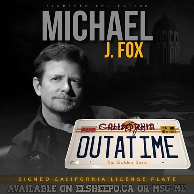 MICHAEL J FOX SIGNED BTTF CALIFORNIA LICENSE PLATE & CELEBRITY AUTHENTICS COA MICHAEL J FOX SIGNED BTTF CALIFORNIA LICENSE PLATE & CELEBRITY AUTHENTICS COA